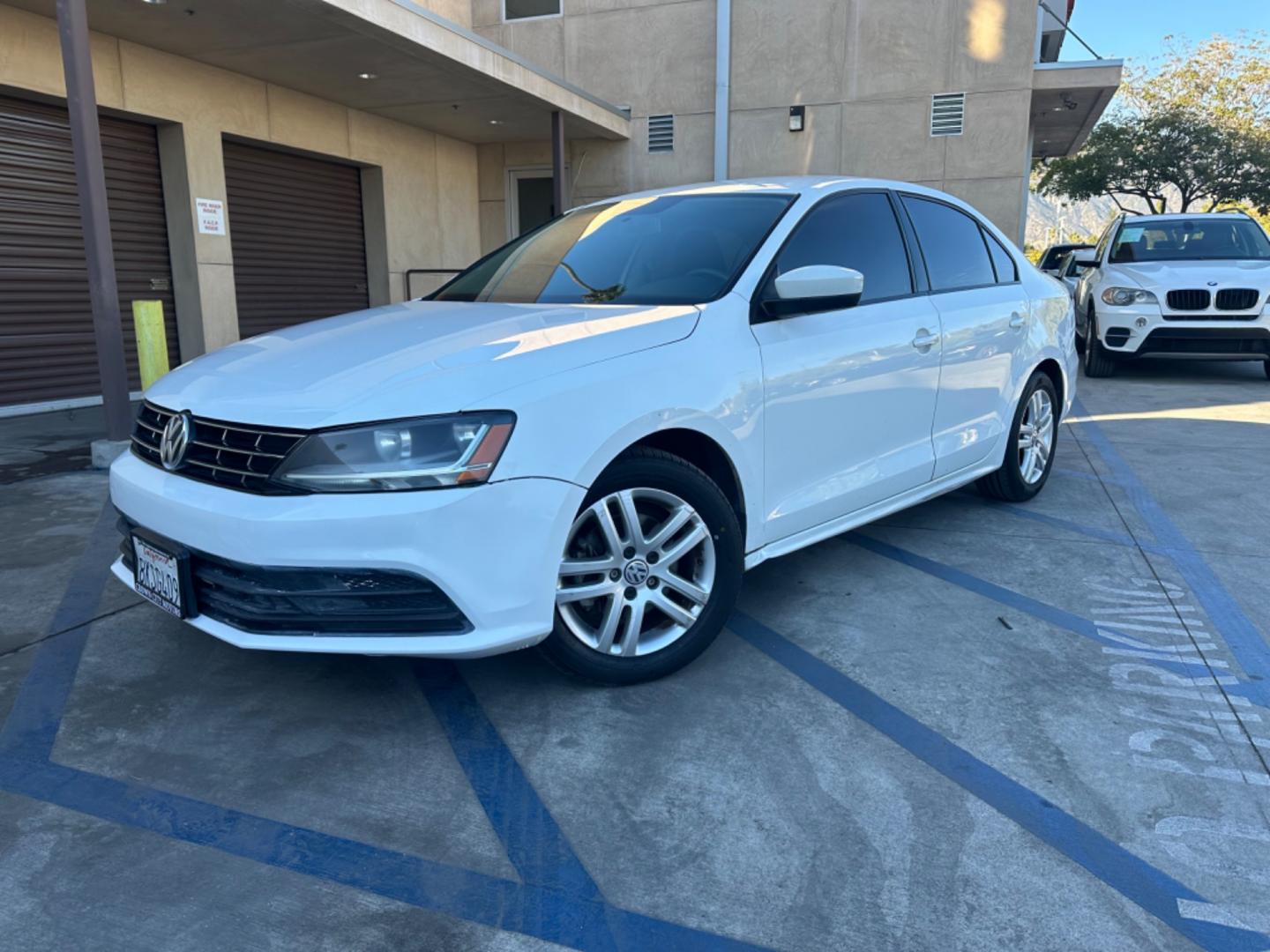 2018 WHITE /BLACK Volkswagen Jetta 1.4T S 6A (3VW2B7AJ9JM) with an 1.4L L4 DOHC 20V engine, 6A transmission, located at 30 S. Berkeley Avenue, Pasadena, CA, 91107, (626) 248-7567, 34.145447, -118.109398 - Photo#0